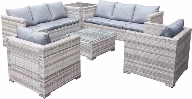 Oseasons Malta Rattan 8 Seat Corner Set in Grey