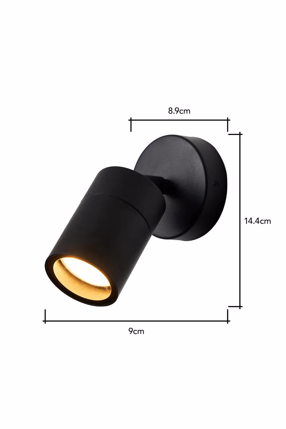 BHS Lighting Jared Modern Black and Gold/Brass Cylinder Outdoor Wall Light for Gardens – 4
