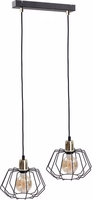 Netlighting Luna Bar Pendant Ceiling Light in Gold and Black, 55 cm, 2x E27