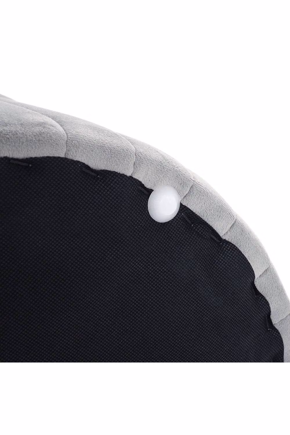 Garden Sanctuary Grey Flannel Upholstered Cylindrical Footstool – 4