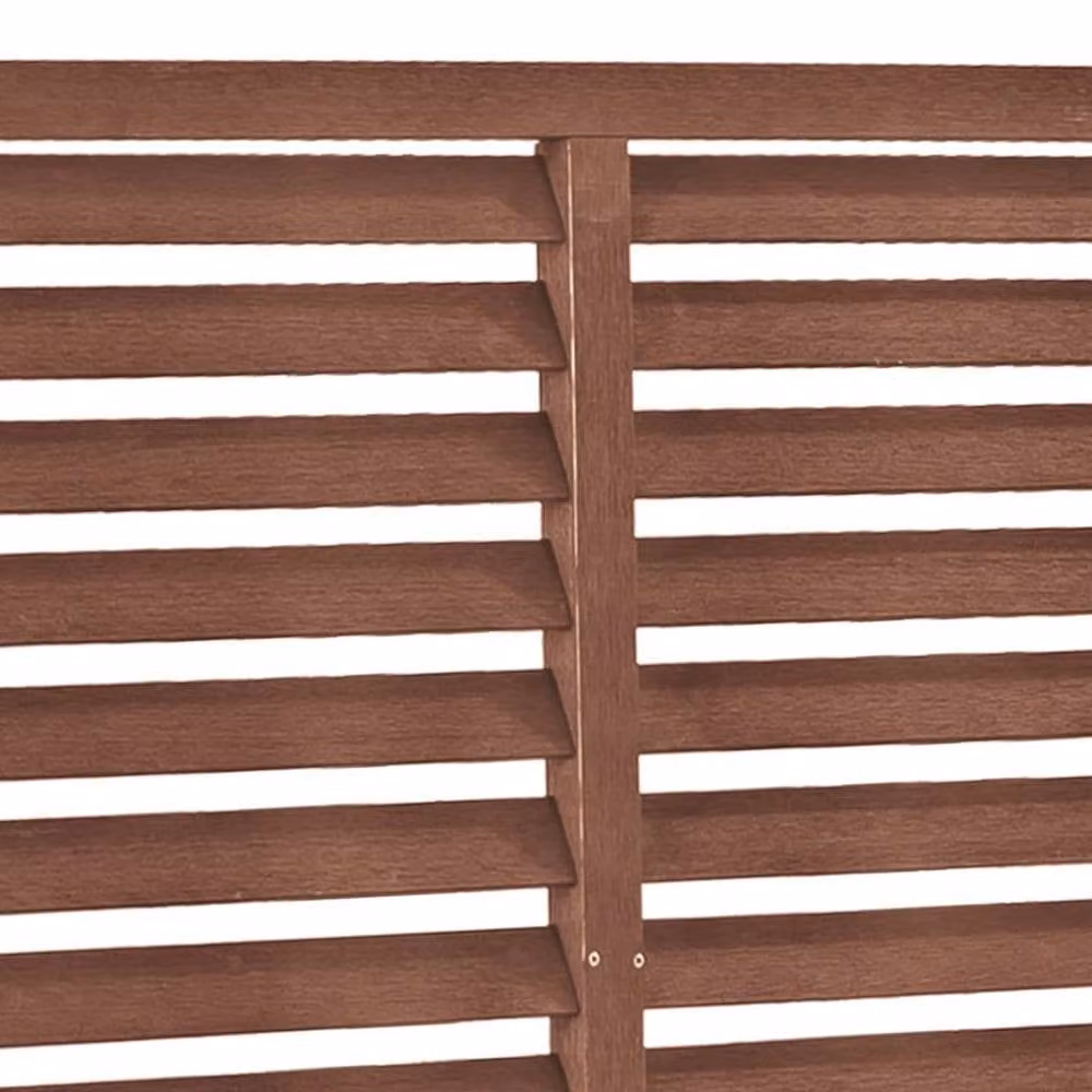 Berkfield Home Louver WPC Fence, Brown, W: 180 cm, H: 180 cm – 4