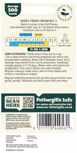 Mr Fothergill's Oh Sow Simple Radish Long Vegetable Seeds, Red and White – 2