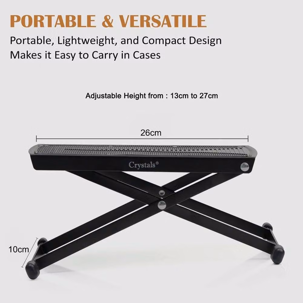 FLAVORA Adjustable Classical Guitar Foot Rest Stool in Black – 2
