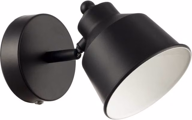 Happy Homewares Modern Rechargeable Dimmable LED Spot Wall Light in Black
