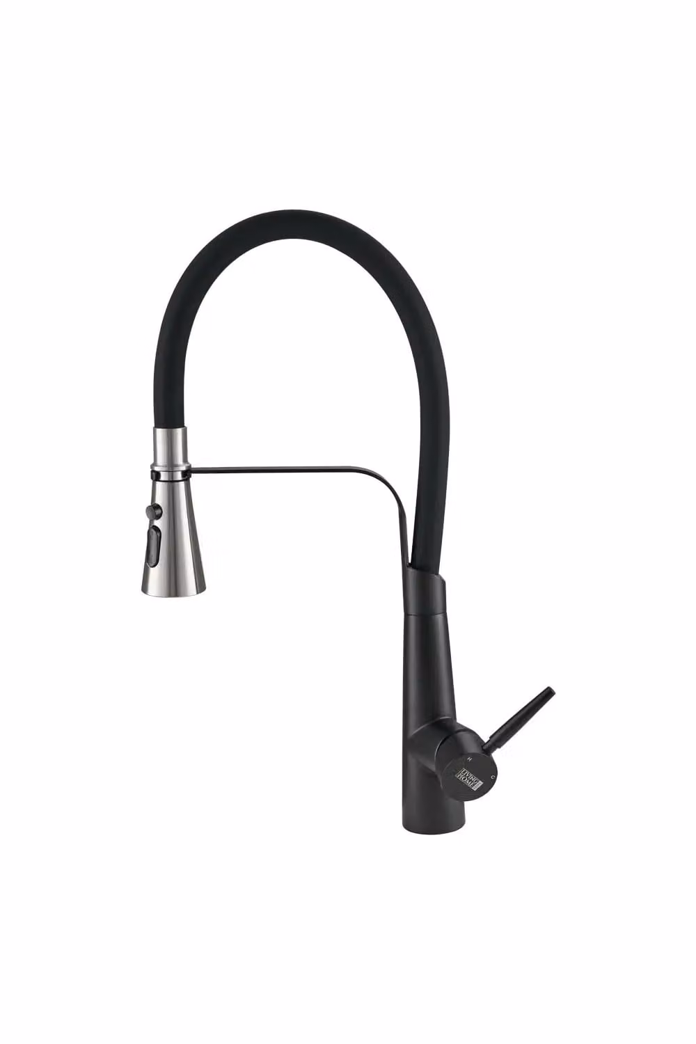 Living and Home Matt Black Stainless Steel Flexible Pull-Down Kitchen Faucet with Pull Out Spout – 4