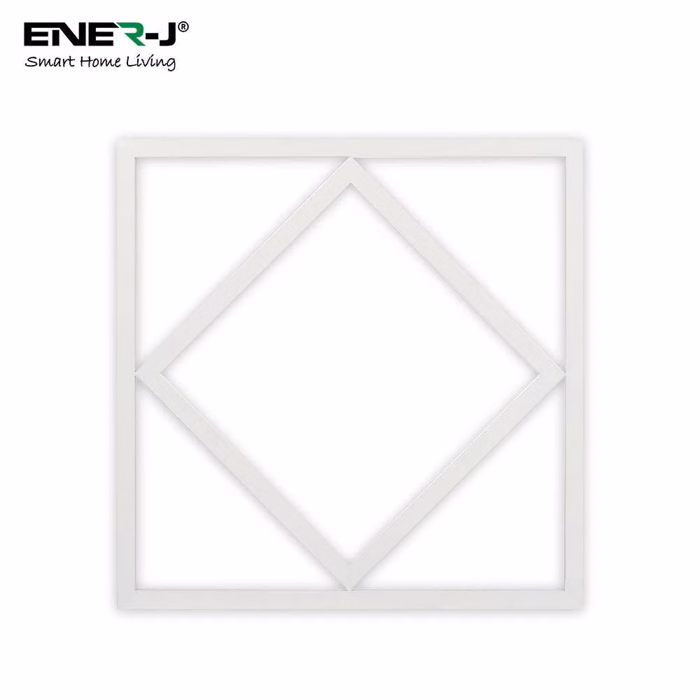 ENER-J Pack of 6 Double Square LED Recessed Lights, White, W/D/H: 59.5 x 59.5 x 59.5 cm – 5