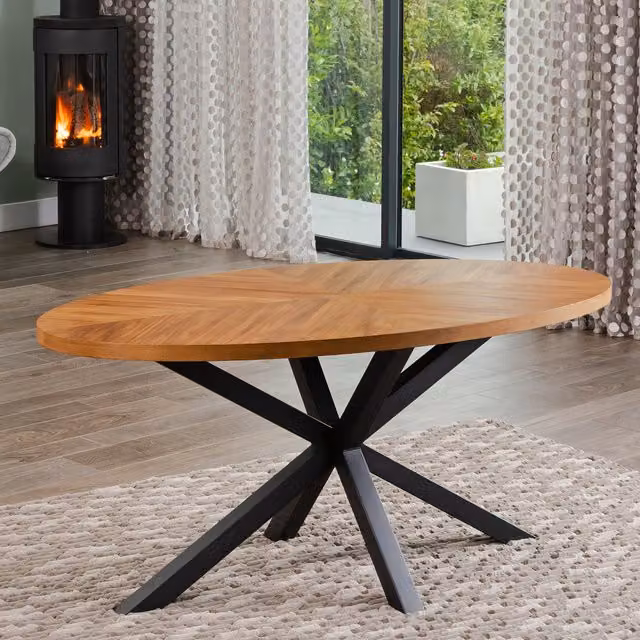 Artemis Home Modern Oval Dining Table in Oak and Black