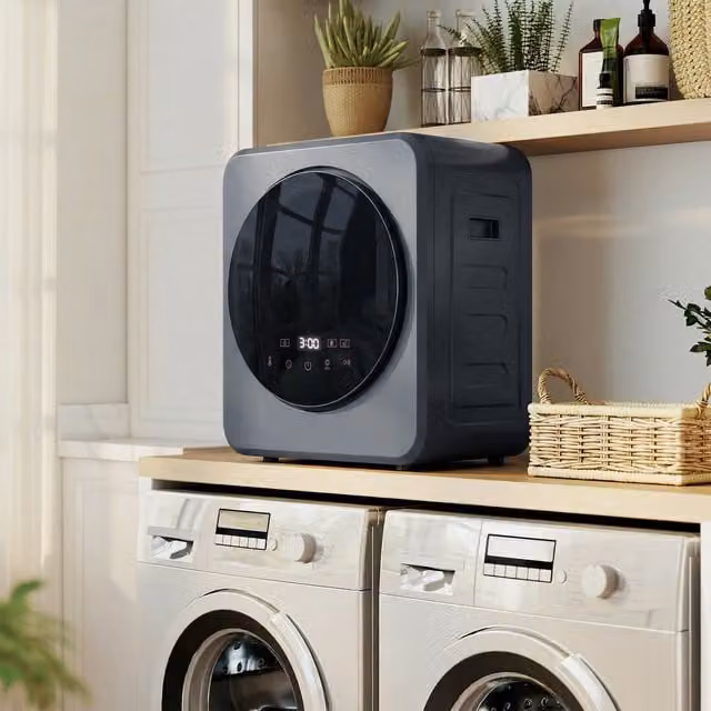 HOMCOM 4kg Vented Front Loader Countertop Tumble Dryer with Sterilisation, Grey