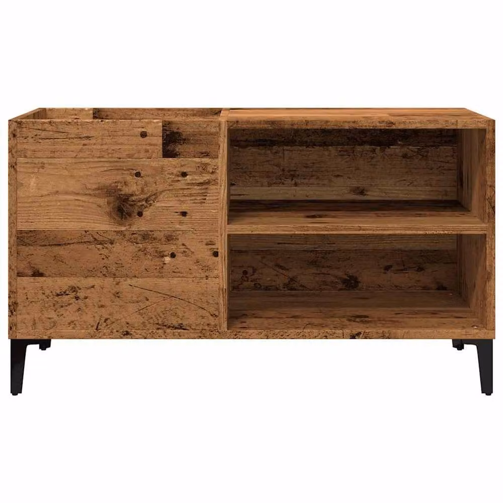 Berkfield Home Old Wood Record Cabinet in Brown, W: 84.5 cm, D: 38 cm, H: 48 cm – 4