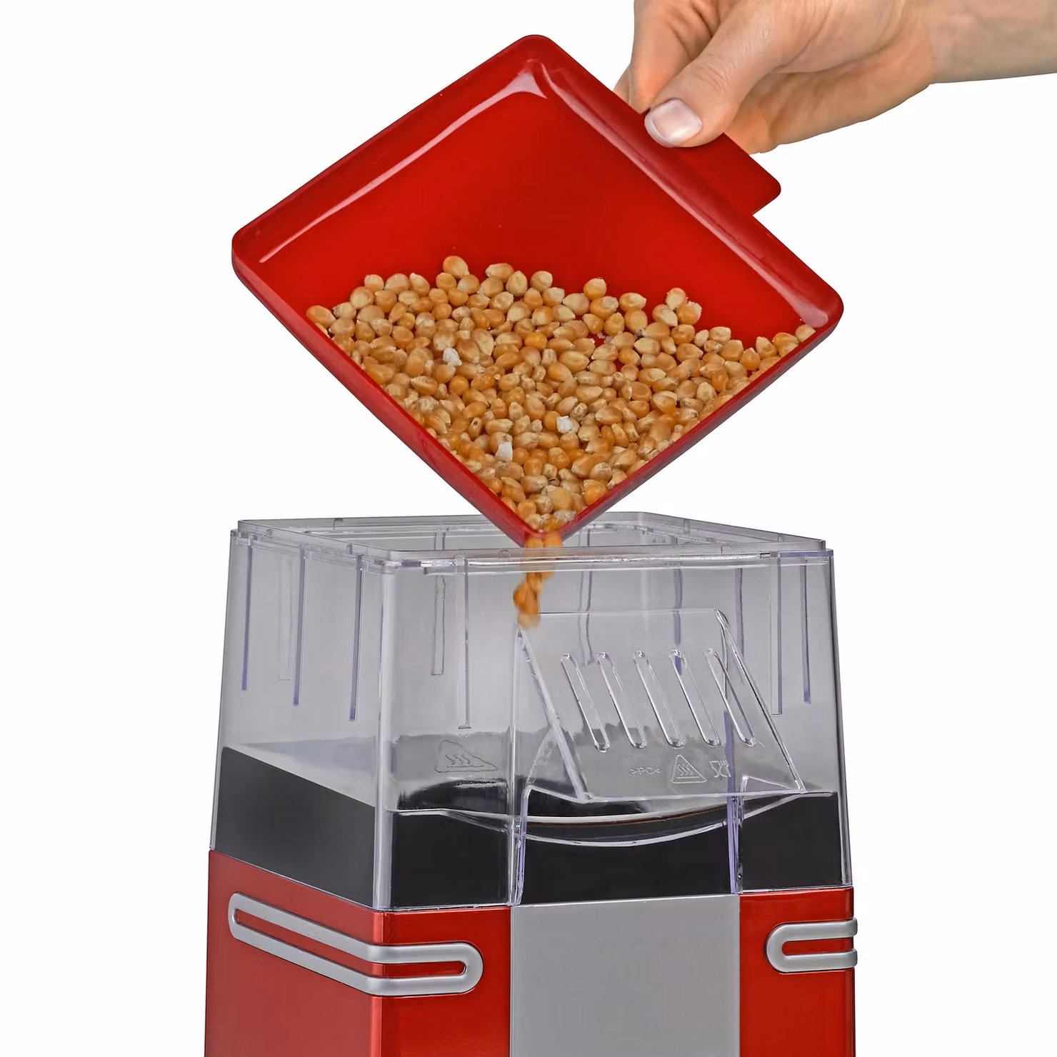 Cooks Professional Retro Popcorn Maker Machine, 1200W Hot Air Operation, Red – 3