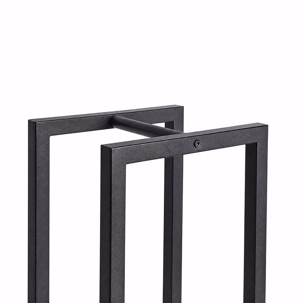 Levede Steel Firewood Rack, Black Compact Freestanding Metal Log Holder for Living Room or Garden – 5