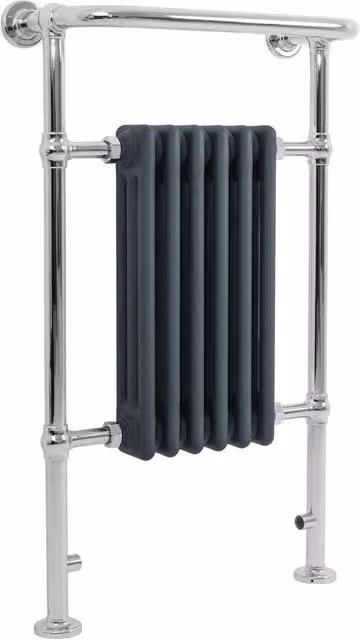 Monstershop Traditional Heated Towel Rail Radiator in Anthracite Grey, W/H: 57 x 95 cm