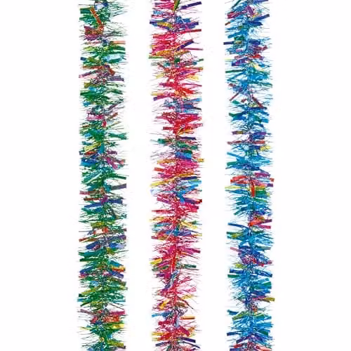 Premier Decorations 2m Multicolour Christmas Tinsel Garland in Purple, Blue and Green – 1
