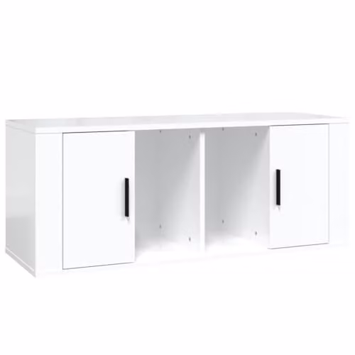 vidaXL Modern High Gloss White Engineered Wood TV Cabinet
