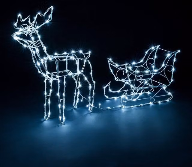 Christow Reindeer Sleigh 3D LED Outdoor Christmas Decoration in White – 1