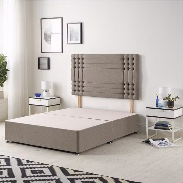 Somnior Beds Ltd Upholstered Fabric Divan Bed Base with Drawers in Brown or Grey, W/D/H: 180 x 200 cm