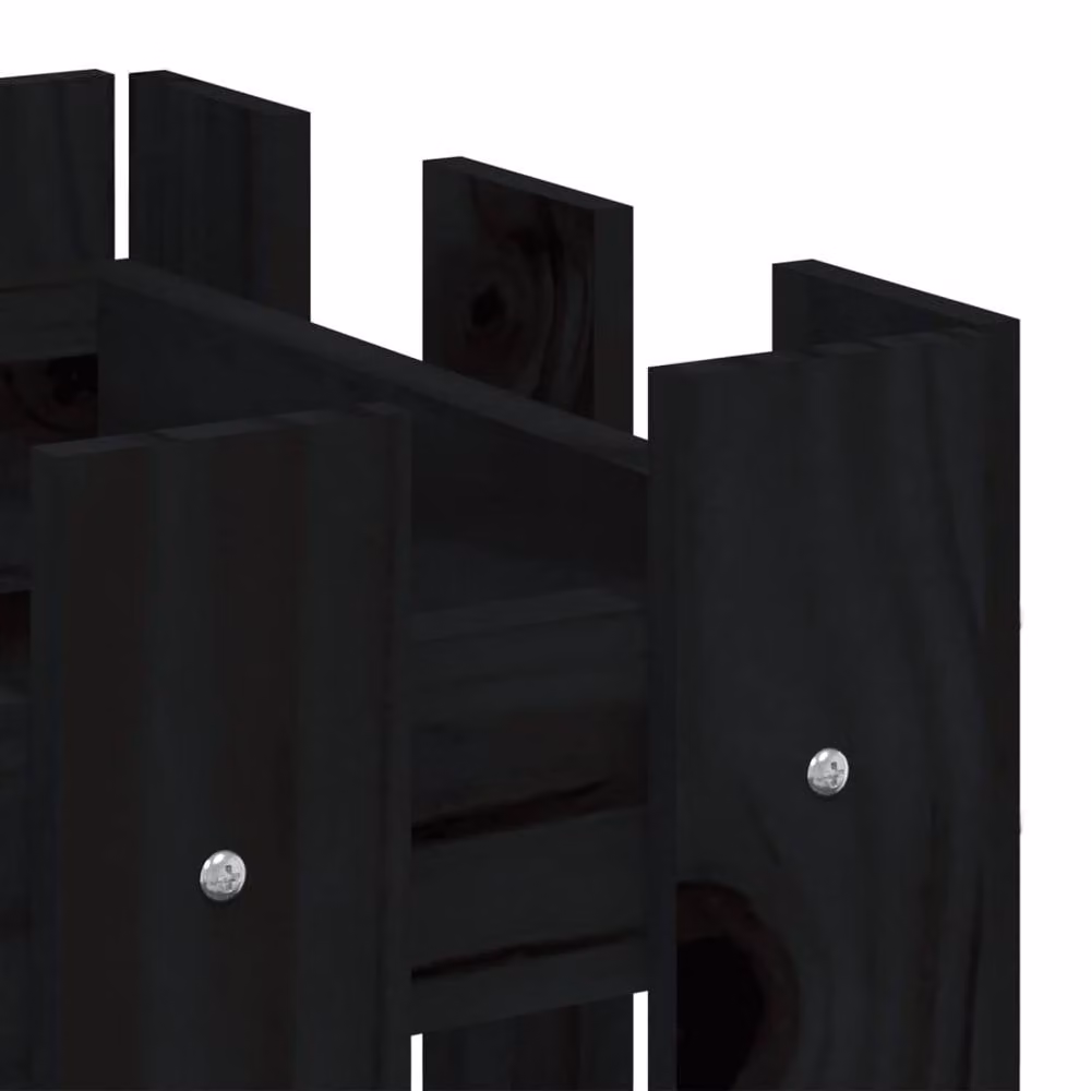 Berkfield Home Garden Planter with Fence Design in Black, Solid Wood and Plastic, W/D/H: 60 x 30 x 30 cm – 6