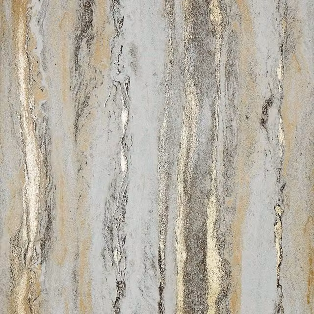 I Love Wallpaper Zion Metallic Abstract Geometric Wallpaper in Grey, Gold and Multicolour, W: 64 cm, H: 53 cm