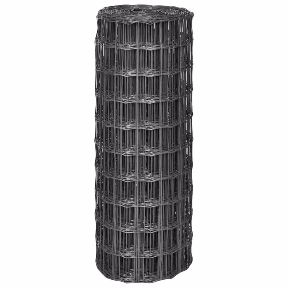 Berkfield Home Euro Fence Steel PVC Coated Fencing, Grey, 25 x 1 m – 2