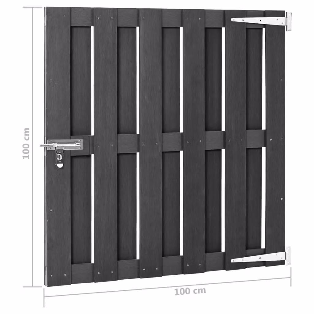 Berkfield WPC Garden Gate, Grey, W/H: 100 x 100 cm – 4