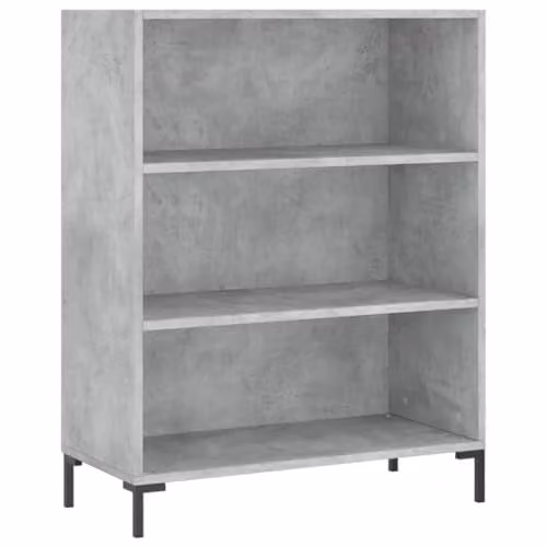 vidaXL Modern Freestanding Bookcase in Concrete Grey, W/D/H: 69.5 x 32.5 x 90 cm – 1