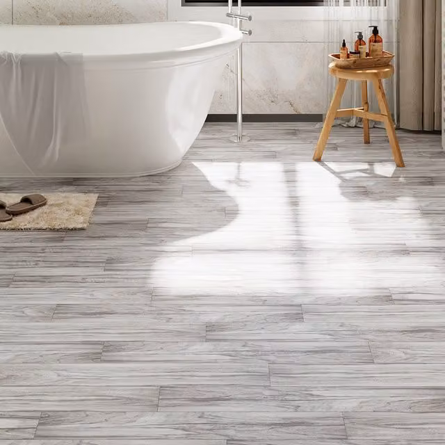 Darphe 36-Piece Wood-Look Self-Adhesive PVC Flooring in Grey