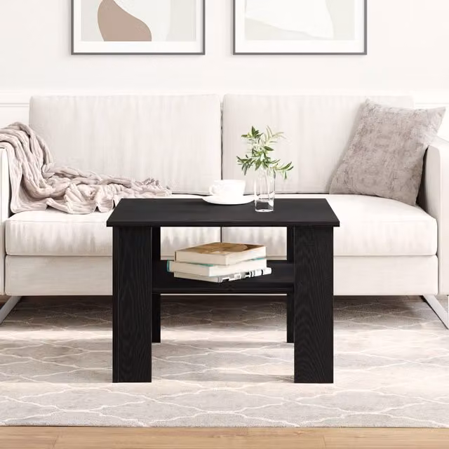 Berkfield Home Black Oak Coffee Table, W/D/H: 60 x 60 x 42 cm