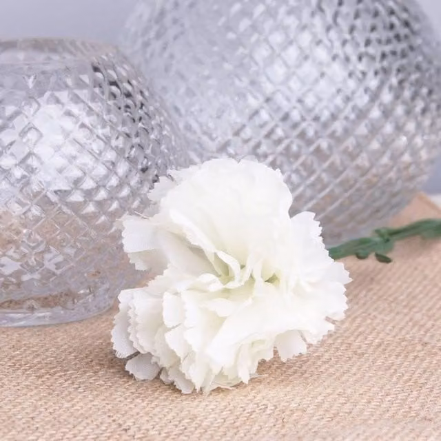 KDMD Ivory White Carnations 2 Pack of 12 Stems