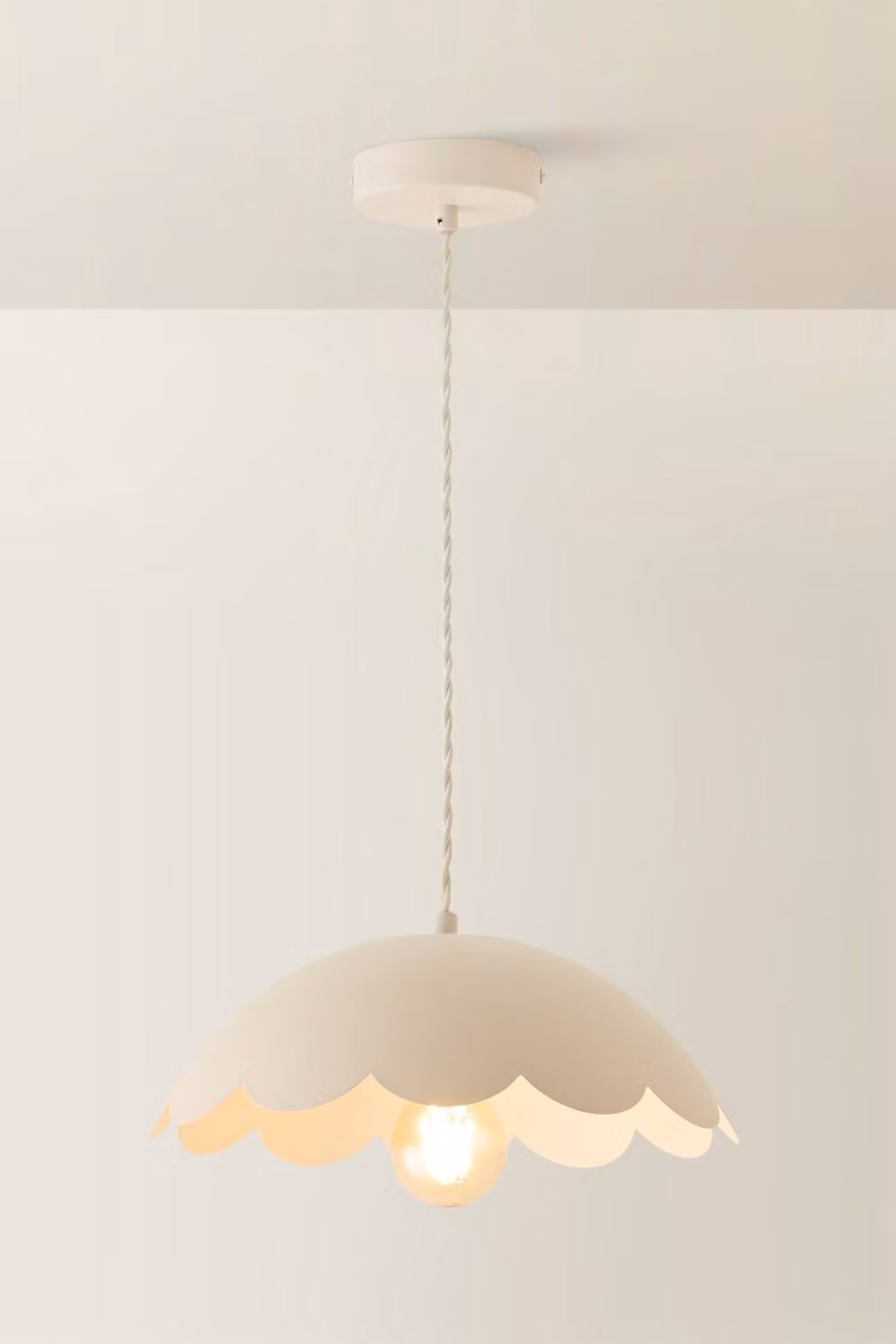 ValueLights Millie Metal Flower Style Scallop Ceiling Pendant Light in Beige – 2