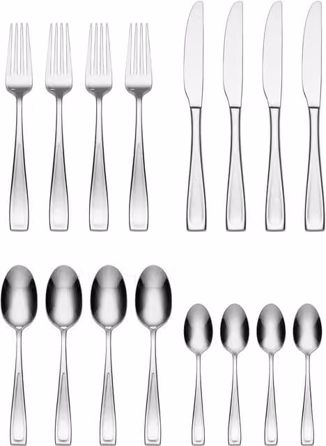 ONEIDA Moda II 16 Piece Stainless Steel Cutlery Set in Silver