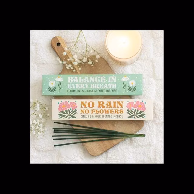 KDMD Set of 2 Incense Stick Packs in Lemongrass, Sage, Citrus and Ginger, Green