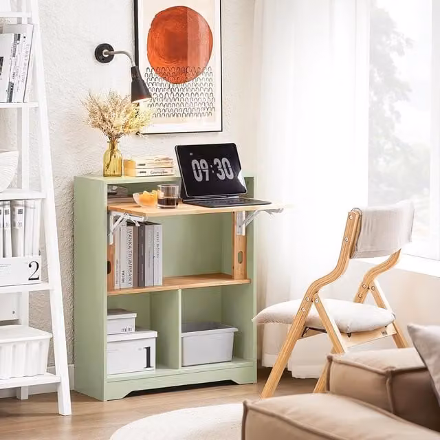 SoBuy Modern Green Folding Computer Desk for Home Office