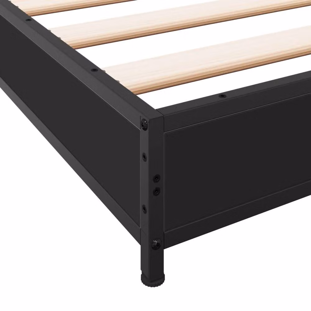 Berkfield Home Durable Black Double Bed Frame W/D/H: 140 x 190 cm – 4