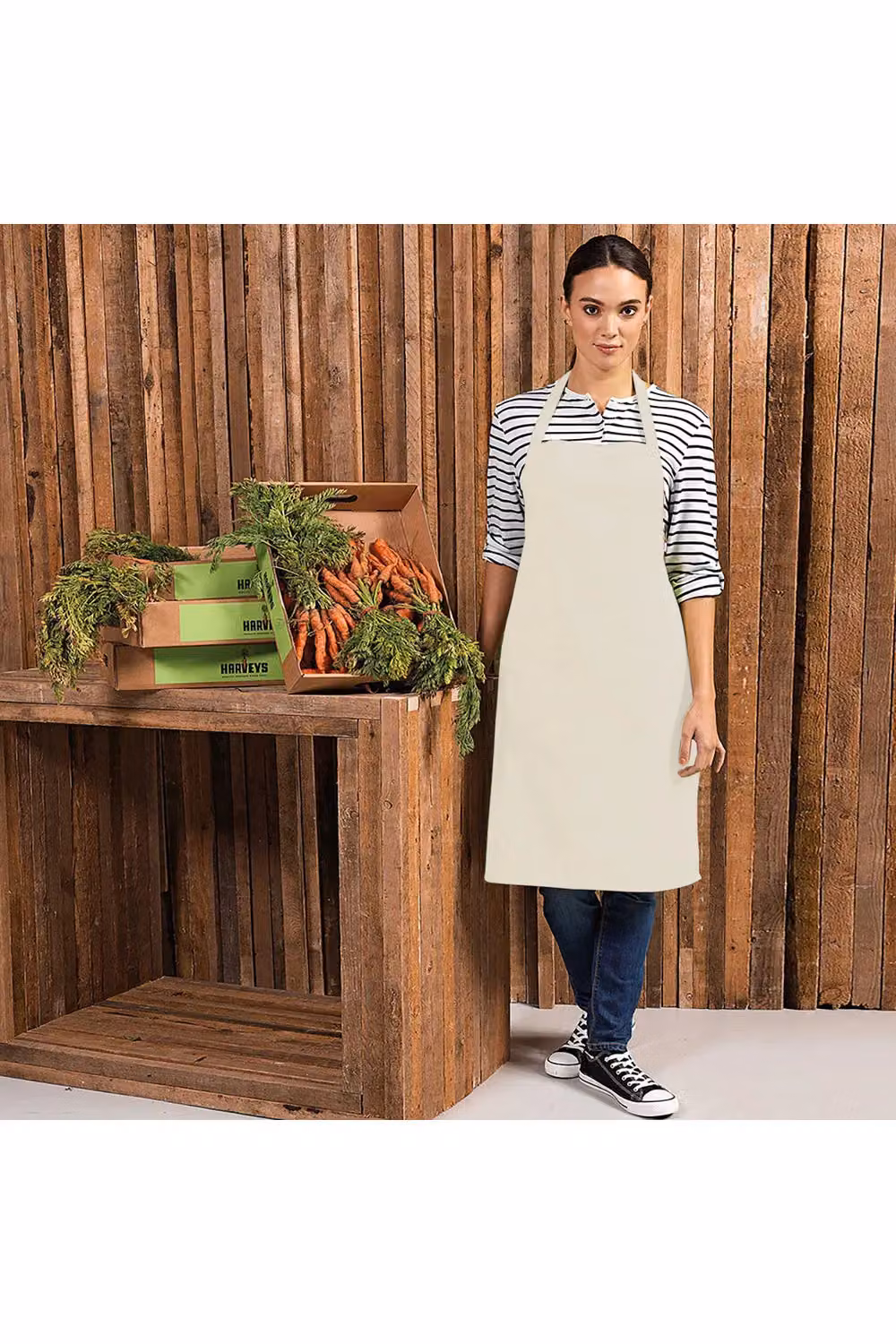 Premier Colours Poly-Cotton Bib Apron in Beige/Sand – 2