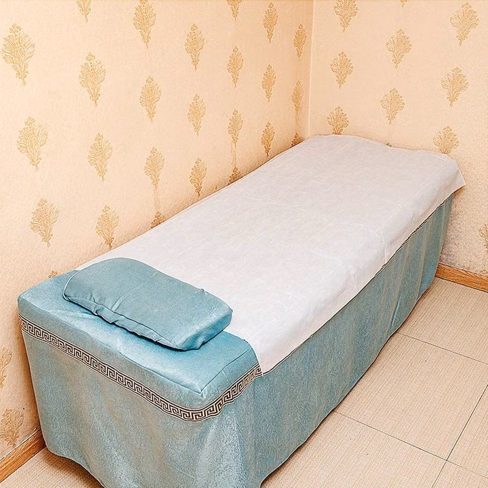 FLAVORA 100-Piece Disposable Spa Massage Table Sheets in White – 2
