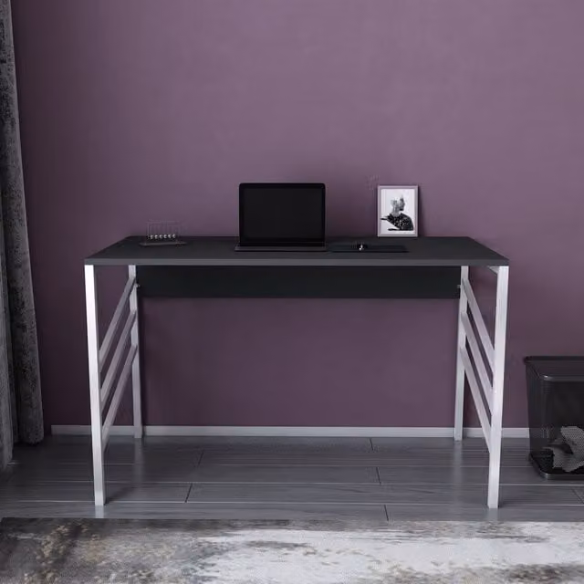 Decorotika Josephine Computer Desk in White and Anthracite, W: 120 cm
