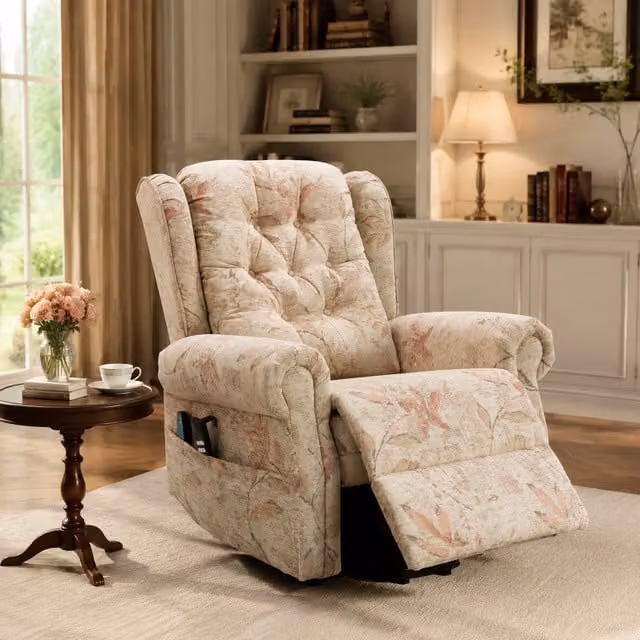 Aosom UK Dual Motor Power Lift Recliner Chair with Heat Massage and Infinite Position Lay Flat in Beige, W/D/H: 92 x 98 x 107 cm