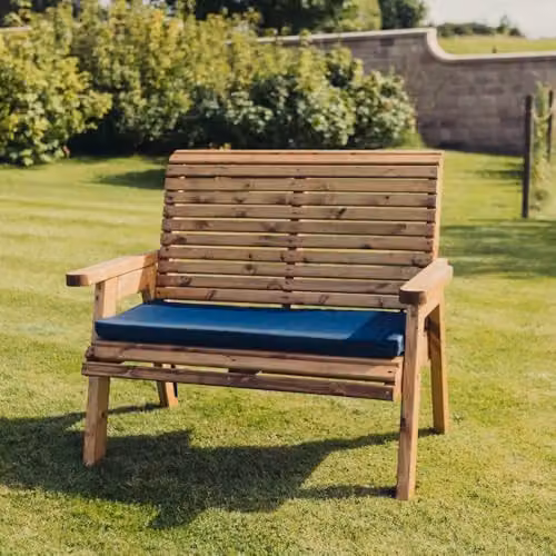 Churnet Valley Ivy Brown 2 Seater Rustic Wood Garden Bench – 2