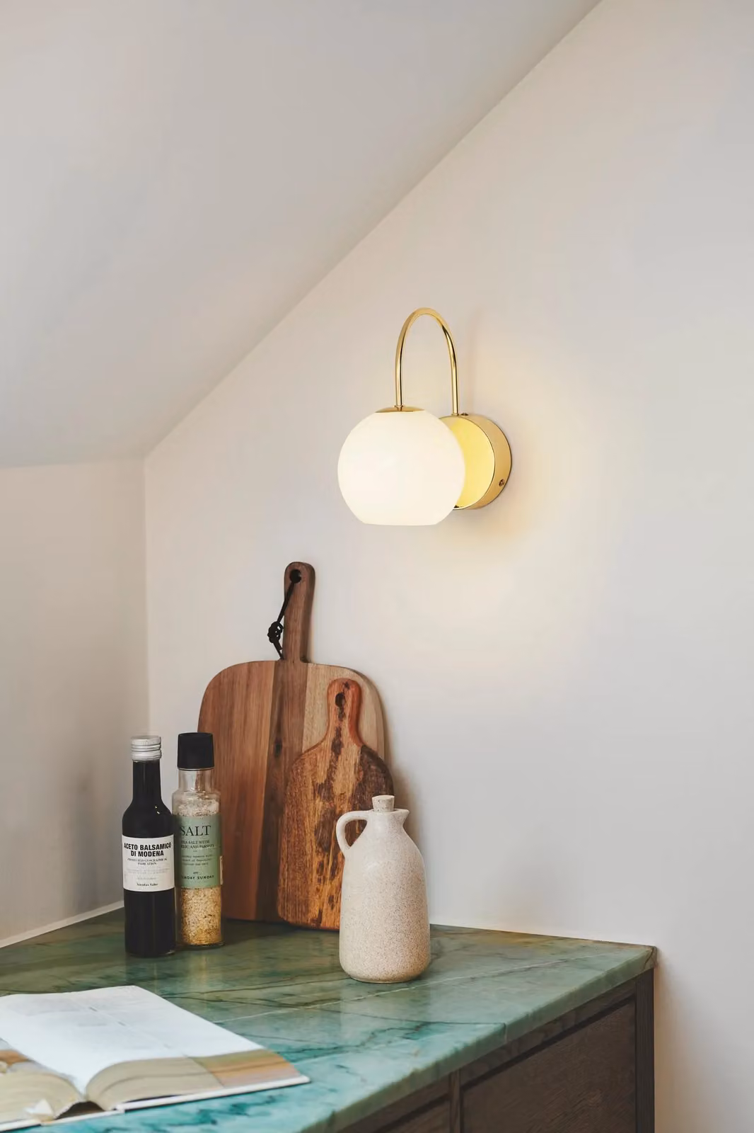 Nordlux Franca Dome Wall Light in Gold and White Metal with Glass, E14 Socket – 2