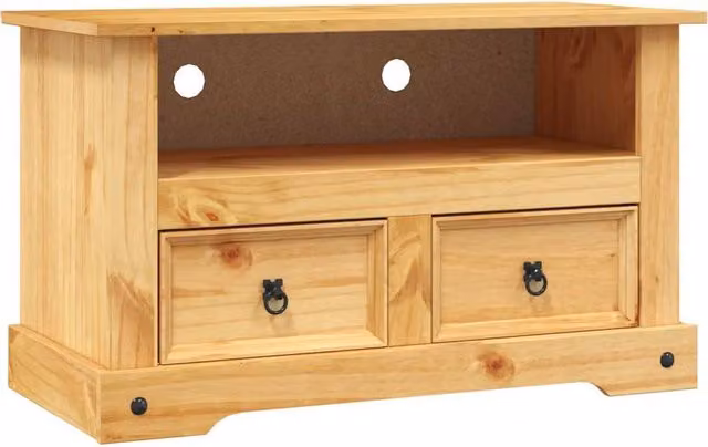 Berkfield Home Corona Range Mexican Pine TV Cabinet, Brown, W/D/H: 91 x 43 x 56 cm