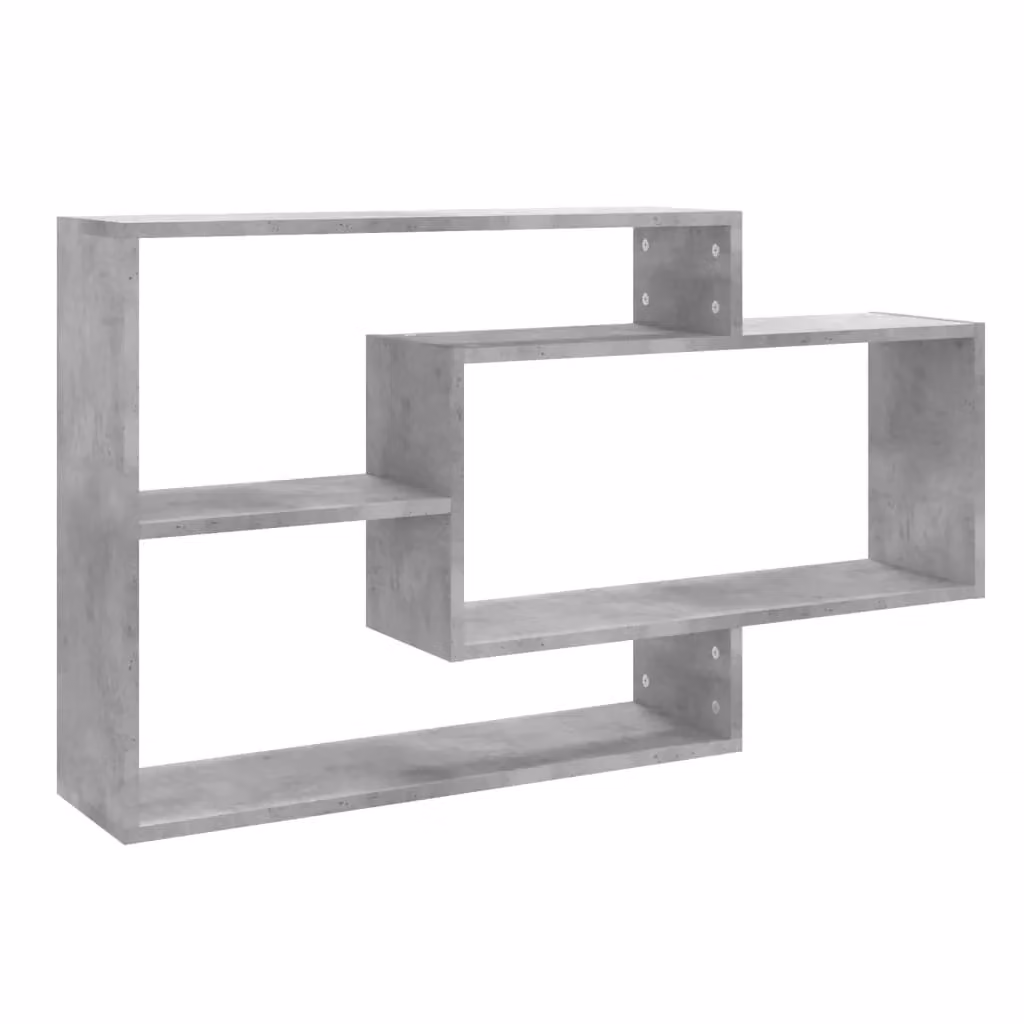 Berkfield Home Wall Mounted Shelf in Concrete Grey, W: 104 cm, D: 20 cm, H: 58.5 cm – 2