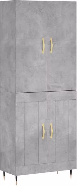 Berkfield Home Highboard in Concrete Grey, W: 69.5 cm, D: 34 cm, H: 180 cm