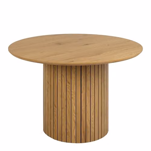 Furniture To Go Yale Round Oak Dining Table with 4 Ines Green Dining Chairs, W: 120 cm, H: 75 cm – 2