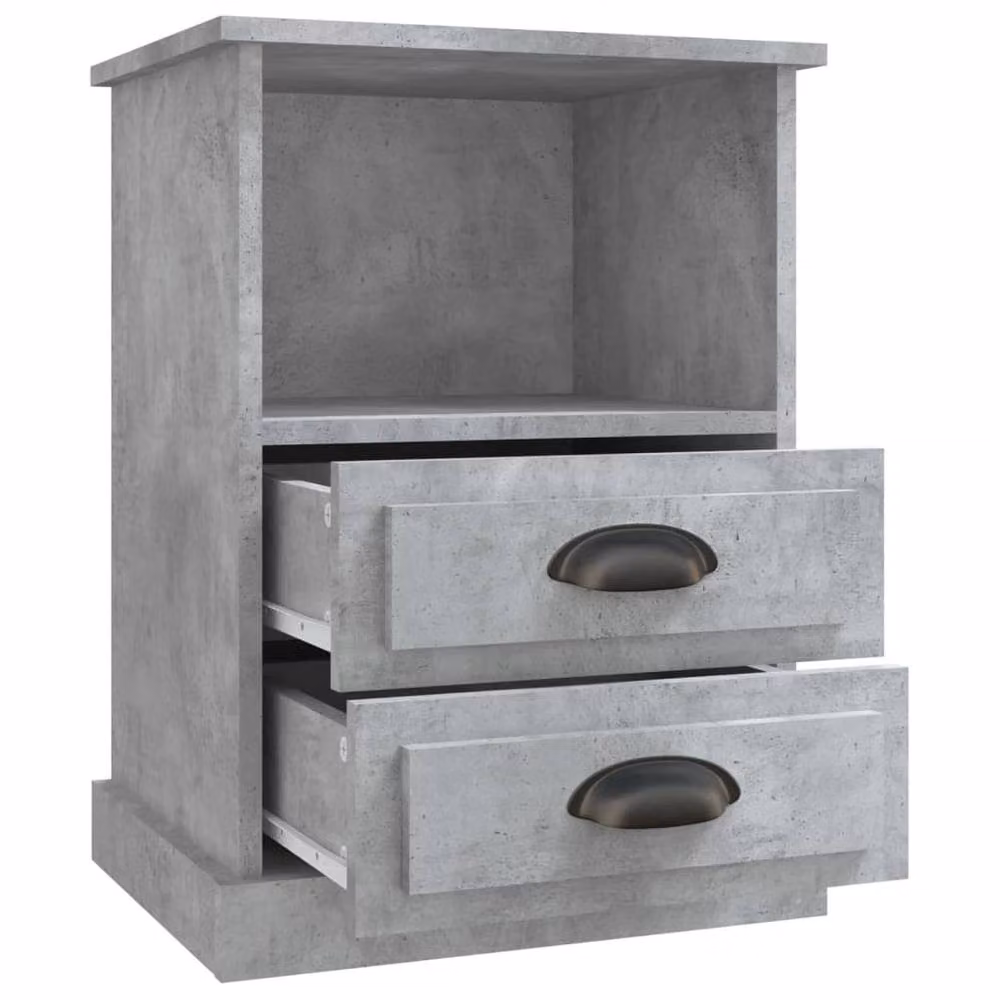 Berkfield Home Elegant Bedside Cabinets, 2 Piece Set, Concrete Grey, W/D/H: 43 x 36 x 60 cm – 5