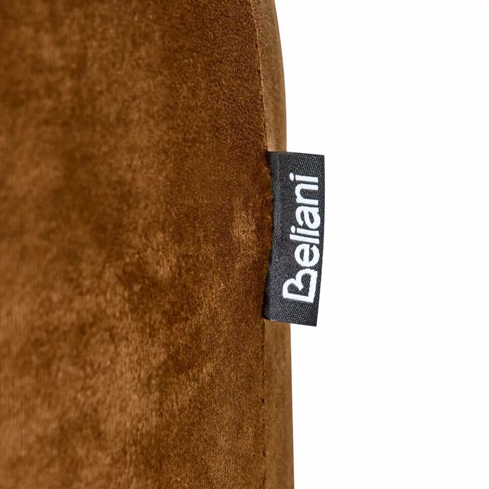 Wyld and Coco Round Velvet Pouffe in Brown – 5