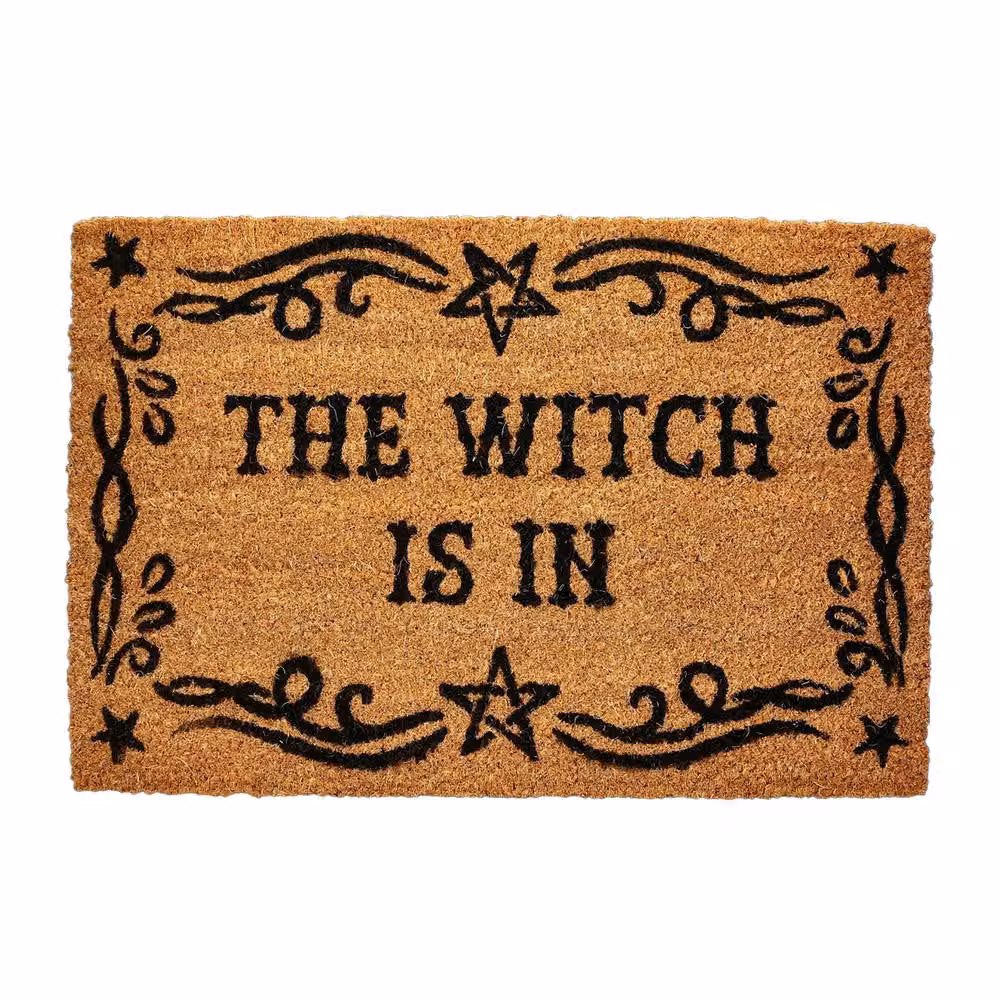Marco Paul The Witch Is In Natural Coir Door Mat, Brown, W: 60 cm, D: 40 cm – 2