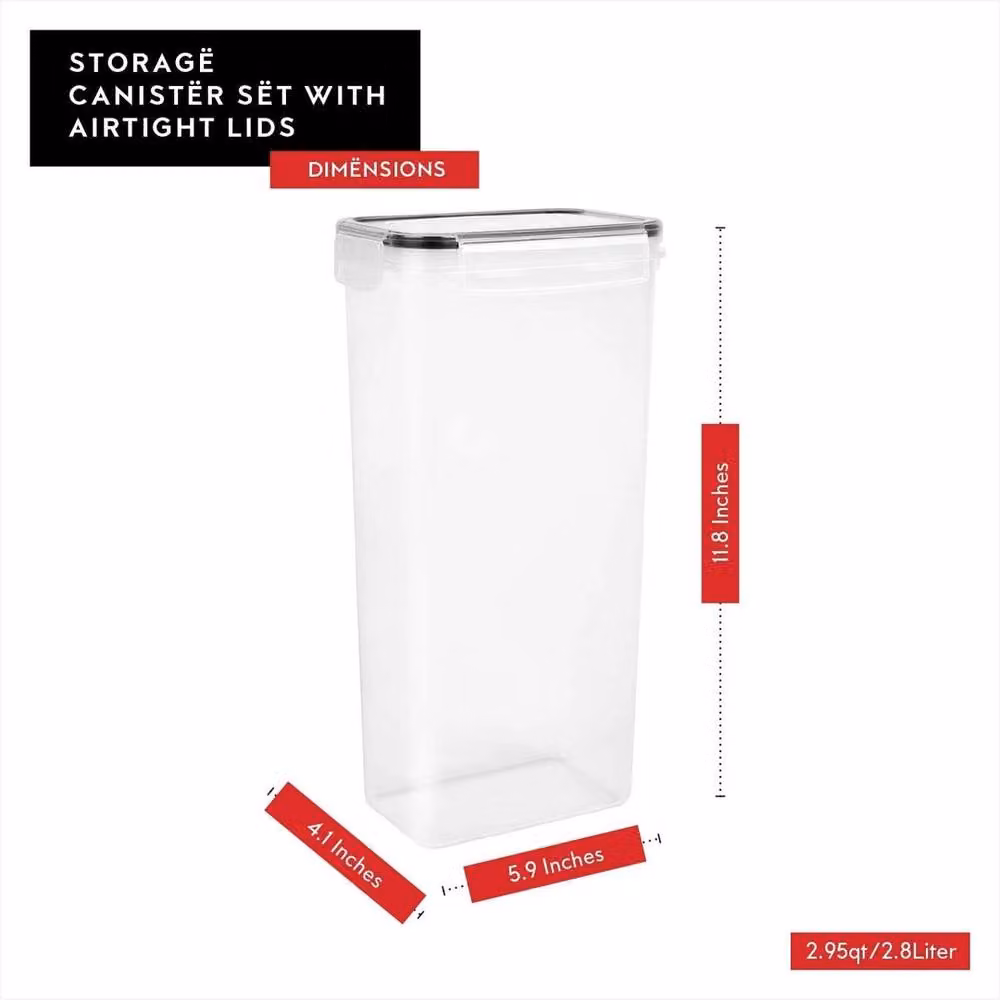 Nordara Set of 4 Airtight, Leakproof and Stackable Food Storage Containers in Transparent Plastic and Silicone – 2