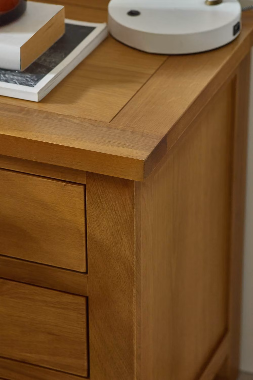 Julian Bowen Marlborough 3 Drawer Oak Bedside Table – 4