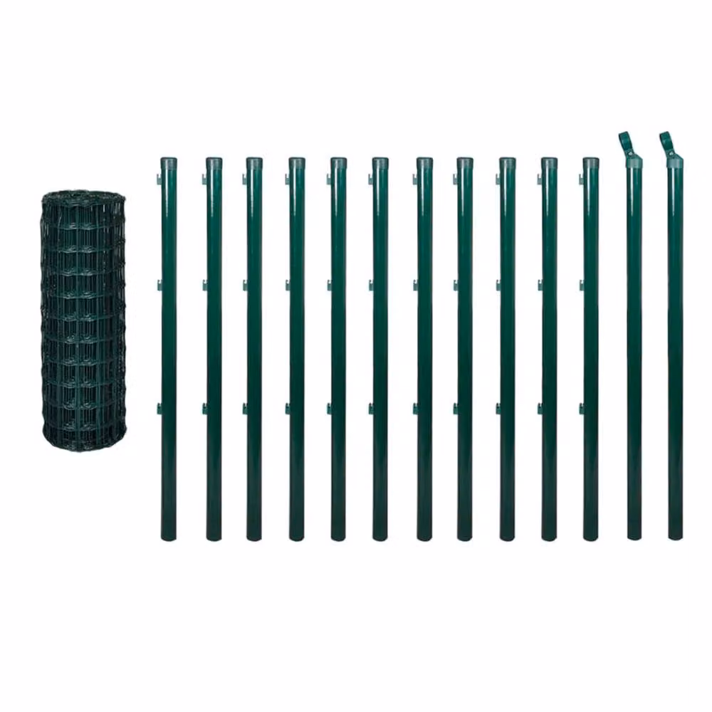 Berkfield Home Modern Euro Fence Green PVC-Coated Steel 25 x 0.8 m – 3