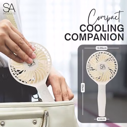 Tanness Rechargeable Handheld Fan in White – 4